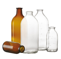 500 ml infuusfles, helder, type 1 geblazen glas