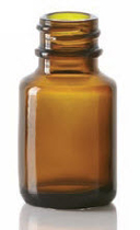 6/8 ml diagnosefles, amber, type 1 geblazen glas