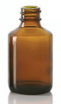 30/40 ml diagnosefles, amber, type 1 geblazen glas