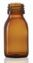 30 ml siroopfles, amber, type 3 geblazen glas