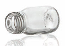 45 ml siroopfles, helder, type 3 geblazen glas