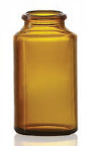 45 ml tabletpot, amber, type 3 geblazen glas